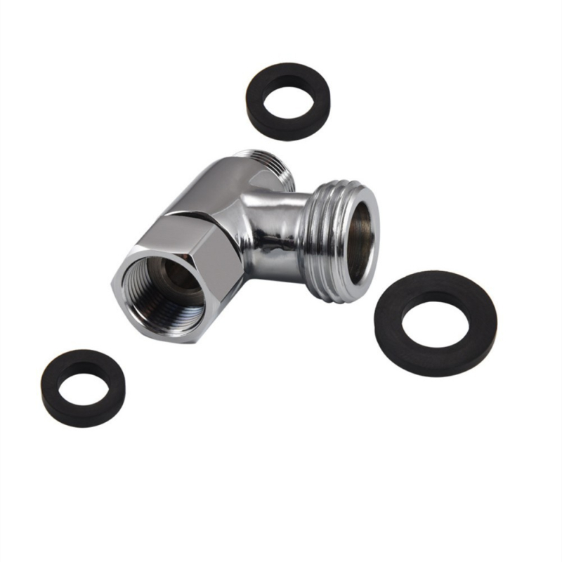 Conector din cupru în T cu trei căi, intrare G1/2, ieșiri 3/8, distribuitor de apă cu regulator de închidere