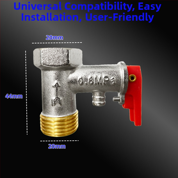 Valvă de siguranță pentru boiler din cupru, 1/2 inch, corp întărit, supapă de eliberare a presiunii, accesorii