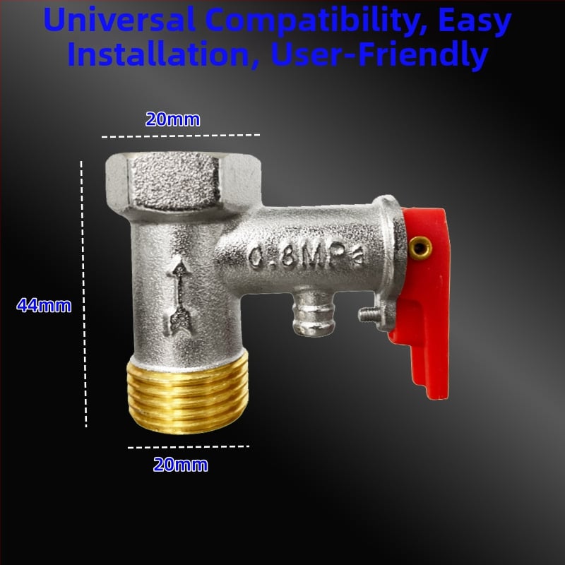 Valvă de siguranță pentru boiler din cupru, 1/2 inch, corp întărit, supapă de eliberare a presiunii, accesorii