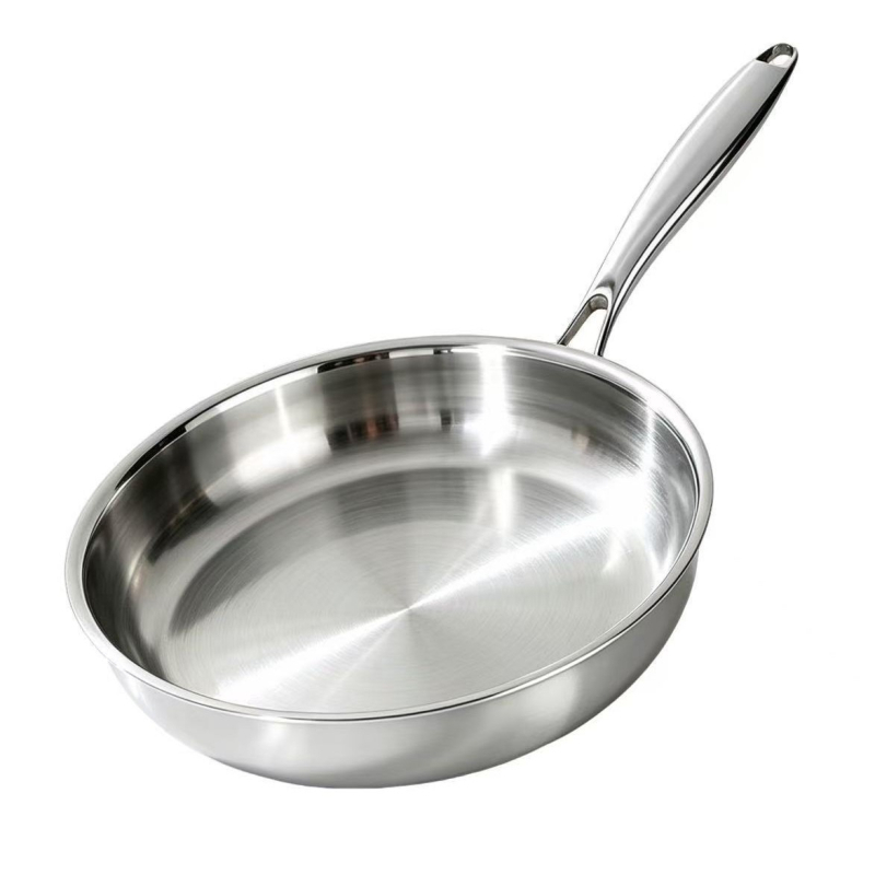 Tigaie din oțel inoxidabil 304, fără strat, antiaderent, bază cu trei straturi, multifuncțională, diametrul 22-32 cm, pentru fripturi și ouă