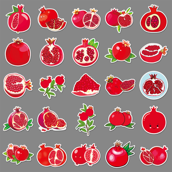 50 stickere cu rodii pentru valize — desene drăguțe cu fructe, decor pentru jurnal, rezistente la apă