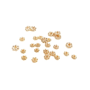 Separator de mărgele în formă de fulg, 4 mm, placat cu aur 18K, culoare stabilă, componentă pentru bijuterii realizate manual