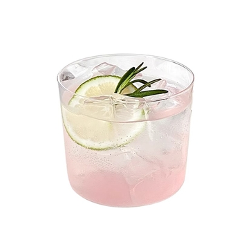Pahar din sticlă pentru cocktailuri, foarte ușor, fără mâner, stil japonez; pentru iced Americano, latte, ceai și băuturi reci; formă rotundă, strat unic, culoare solidă.