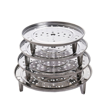 Set de patru piese din oțel inoxidabil pentru abur, cu suport tripod, tavă, grile de abur și wok