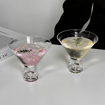 Pahar de Martini în stil japonez, pahar de cristal cu gură largă pentru înghețată, pahar de desert, pahar de cocktail fără mâner, stil metropolitan