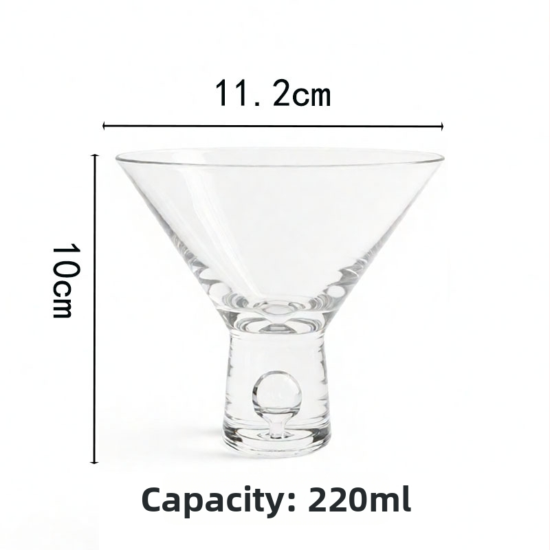 Pahar de Martini în stil japonez, pahar de cristal cu gură largă pentru înghețată, pahar de desert, pahar de cocktail fără mâner, stil metropolitan