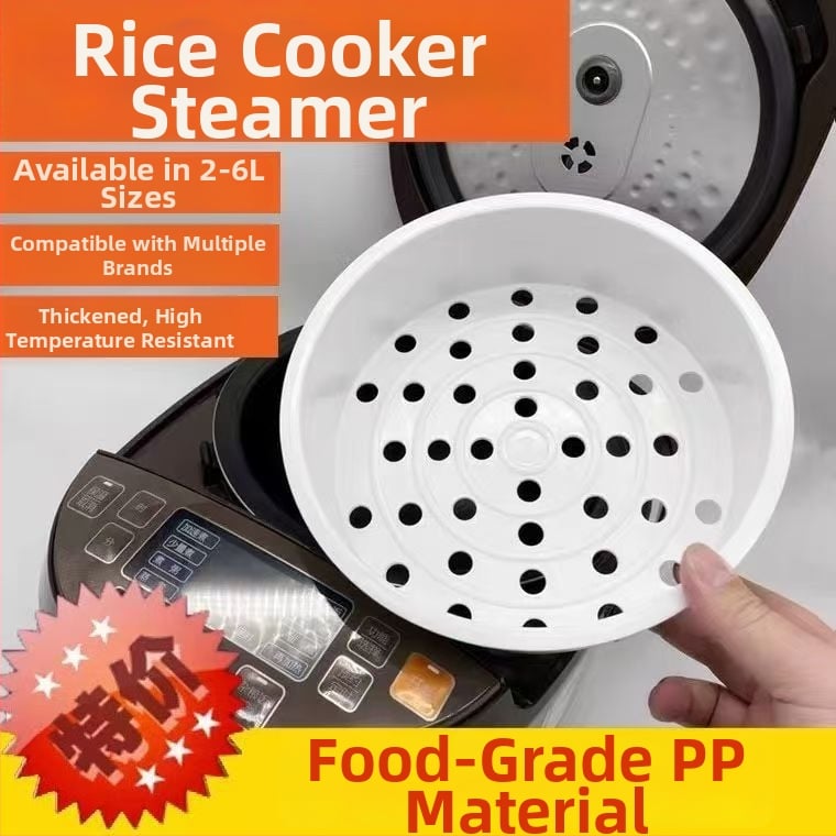 Strat universal de abur pentru oală de orez — interior din plastic, gros, de calitate alimentară, capacitate 3–4 L