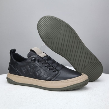Pantofi sport albi pentru bărbați din piele, respirabili, talpă moale, stil coreean, slip-on casual, vârf rotund
