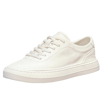 Adidași albi pentru bărbați din piele top-grain perforată, respirabili și ușori