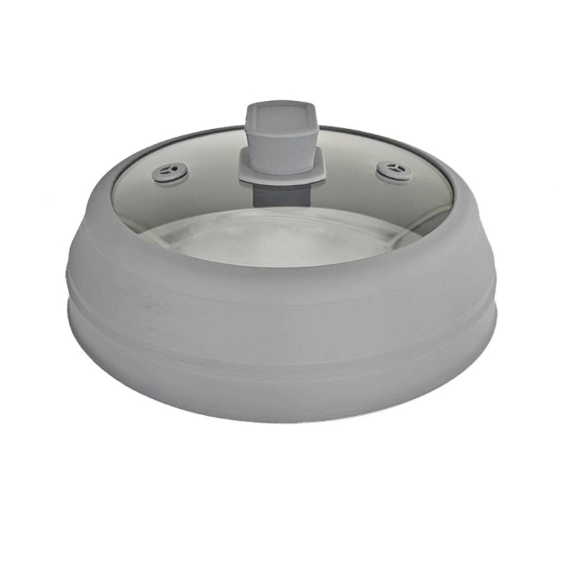 Capac pliabil din silicon cu sticlă AG270 pentru oale