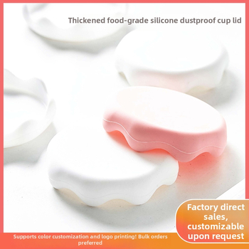 Capac din silicon de calitate alimentară pentru căni din sticlă, design fulg de zăpadă; personalizabil și potrivire universală.