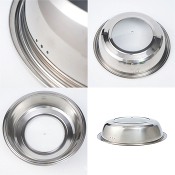Capac de oală din oțel inoxidabil, geam securizat (tempered), 24–40 cm, înălțime suplimentară și grosime, transparent, pentru uz casnic