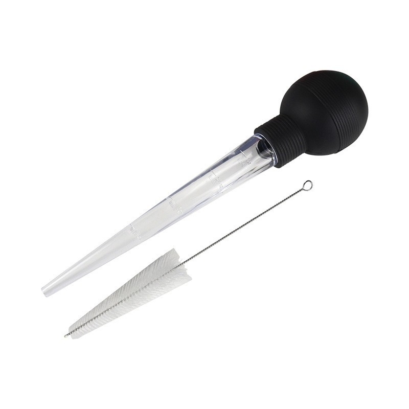 Kit de injectare pentru curcan cu ac pentru grătar, tub de picurare pentru condimente și perie de curățare