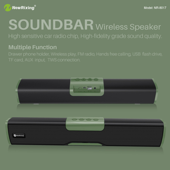 Difuzor Bluetooth portabil, montat pe suport, cu slot microSD și subwoofer mini