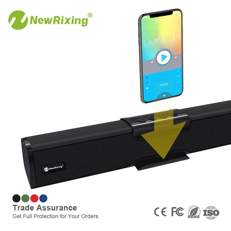 Difuzor Bluetooth portabil, montat pe suport, cu slot microSD și subwoofer mini