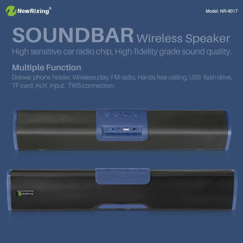 Difuzor Bluetooth portabil, montat pe suport, cu slot microSD și subwoofer mini