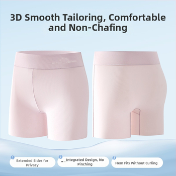 Pantaloni de siguranță pentru fete, din material ice-silk, lenjerie pentru copii anti-expoziție, pantaloni de bază 3-in-1 pentru fetițe de talie medie și mare, vară