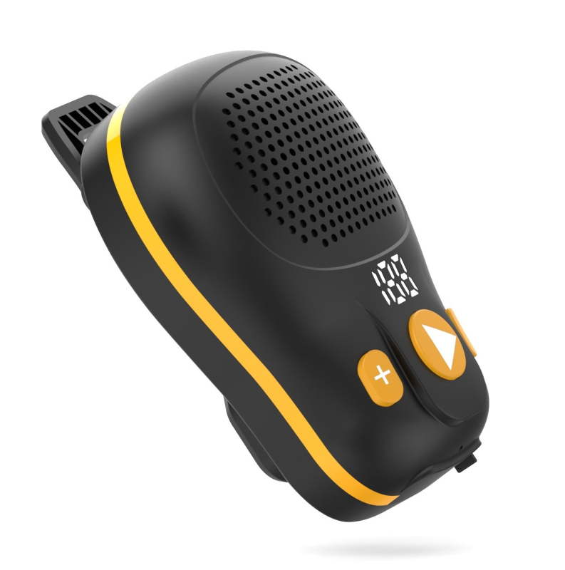 Difuzor Bluetooth portabil pentru exterior, design clip-on, rezistent la apă IPX5, compact și ușor de purtat