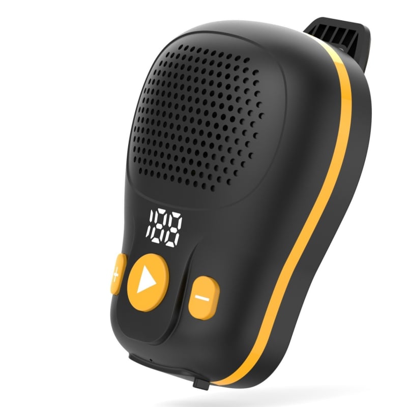 Difuzor Bluetooth portabil pentru exterior, design clip-on, rezistent la apă IPX5, compact și ușor de purtat