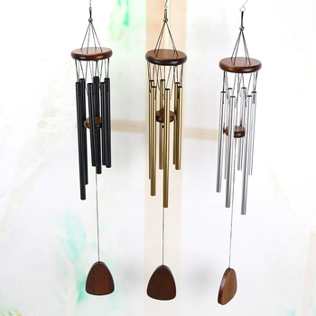 G-608 Pandantiv clopot metalic cu 6 tuburi din aluminiu, decor pentru balcon și curte, cadou creativ pentru sărbători