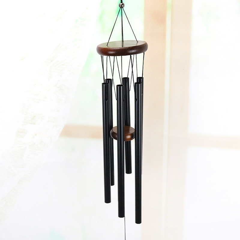 G-608 Pandantiv clopot metalic cu 6 tuburi din aluminiu, decor pentru balcon și curte, cadou creativ pentru sărbători