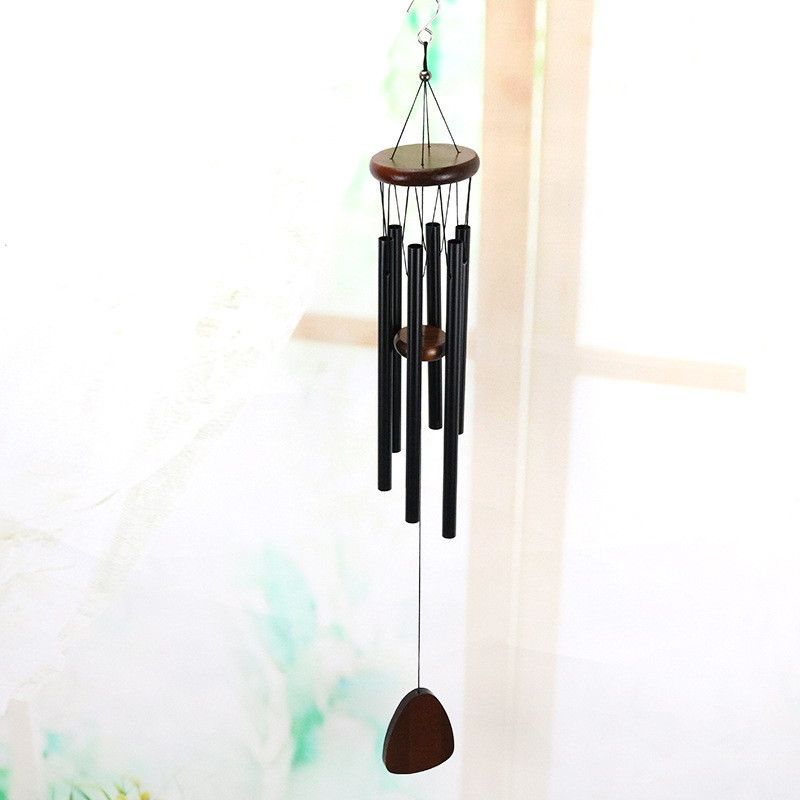 G-608 Pandantiv clopot metalic cu 6 tuburi din aluminiu, decor pentru balcon și curte, cadou creativ pentru sărbători
