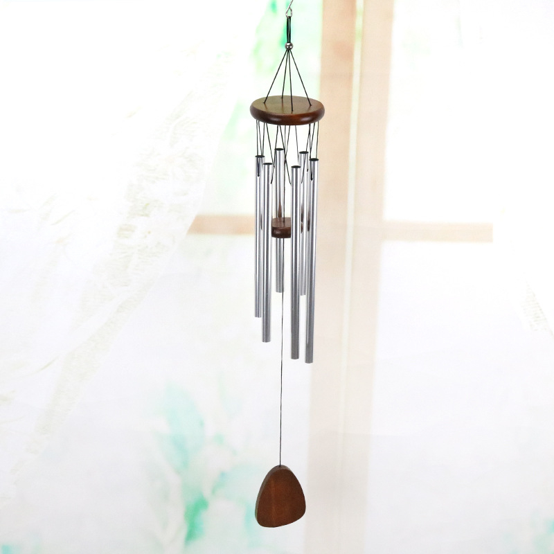 G-608 Pandantiv clopot metalic cu 6 tuburi din aluminiu, decor pentru balcon și curte, cadou creativ pentru sărbători