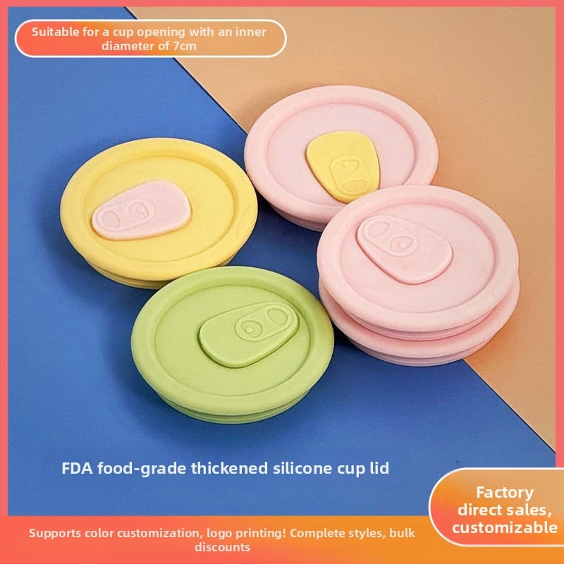 Capac de pahar din silicon alimentar cu orificiu pentru pai, potrivit pentru pahare de 7–8 cm, rezistent la temperatură și la praf, capac universal pentru pahar