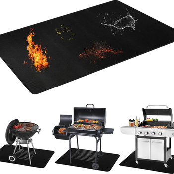 Covoraș din silicon pentru BBQ, trei straturi, dreptunghiular, pentru terasă/deck, rezistent la foc