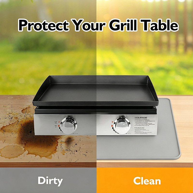 Blackstone Grill Mat, silicon de calitate alimentară, impermeabil și ignifug, izolație pentru gătit în aer liber și camping, covoraș multifuncțional