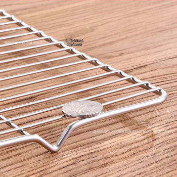 Grătar pătrățos din oțel inoxidabil, cu plasă de drenaj și tavă alimentară