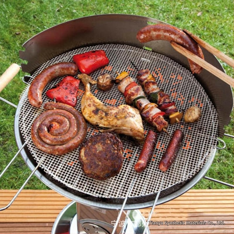 Mată rotundă PTFE Teflon rezistentă la temperaturi înalte, reutilizabilă, antiaderentă, plasă pentru grătar și pizza