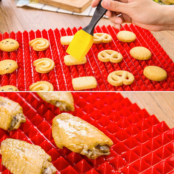 Covoraș din silicon alimentar pentru grătar, multifuncțional, rezistent la temperaturi înalte, antiaderent și cu scurgere de ulei, pentru microunde și coacere.