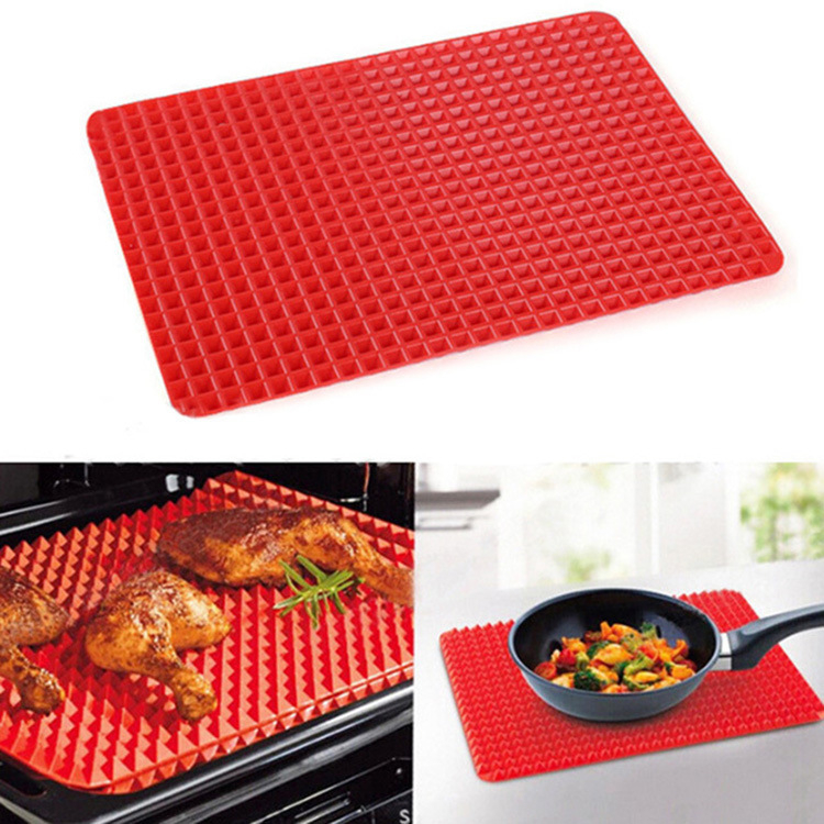 Covoraș din silicon alimentar pentru grătar, multifuncțional, rezistent la temperaturi înalte, antiaderent și cu scurgere de ulei, pentru microunde și coacere.