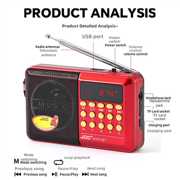Radio portabil FM/AM cu Bluetooth și slot pentru card