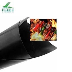 Fulite covoraș antiaderent pentru grătar, camping, teflon BBQ, 0.2 mm grosime, pătrat negru, rezistent la temperaturi -70 la 260°C
