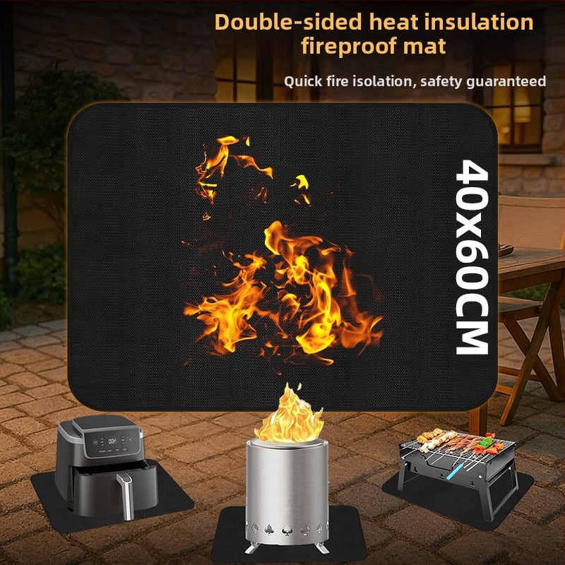 Covoraș din silicon pentru grătar, dublu față, pentru camping în aer liber, rezistent la foc și căldură