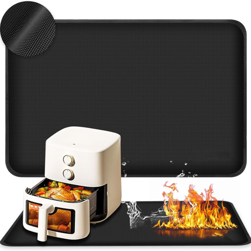 Covoraș din silicon pentru grătar, dublu față, pentru camping în aer liber, rezistent la foc și căldură