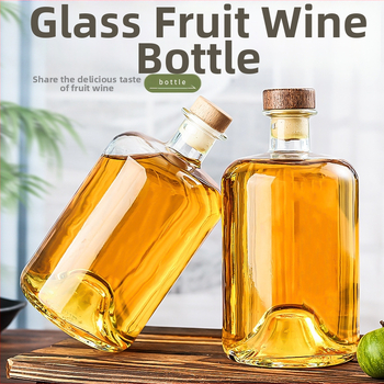 750 ml üveg gyümölcsborhoz és gyümölcsléhez, üres borosüveg dugóval