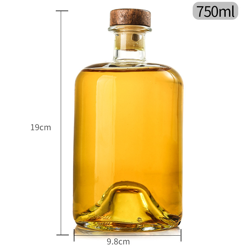 750 ml üveg gyümölcsborhoz és gyümölcsléhez, üres borosüveg dugóval