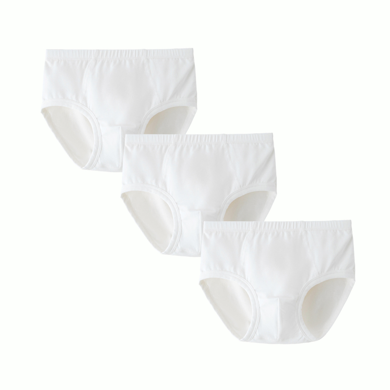 Chiloți boxeri pentru copii din bumbac, albi, unisex, clasă A, 3-8 ani
