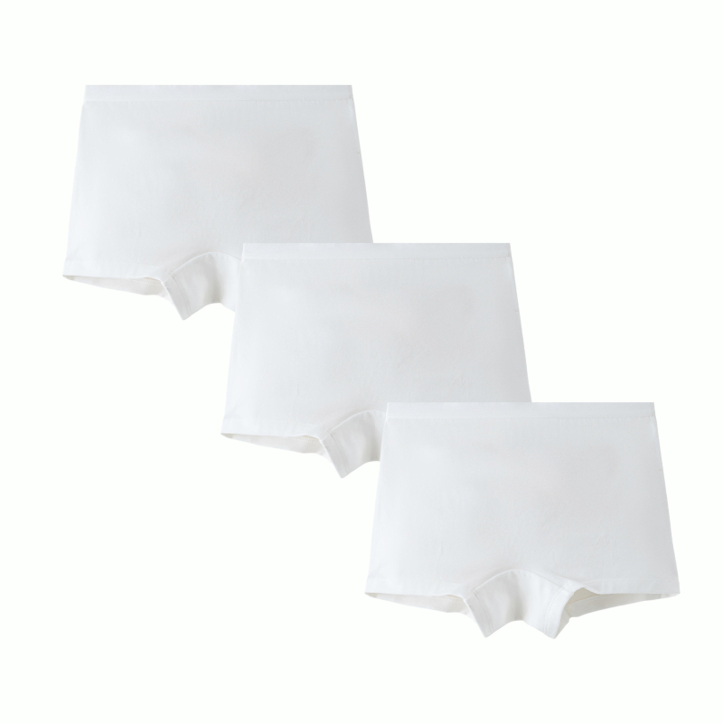 Chiloți boxeri pentru copii din bumbac, albi, unisex, clasă A, 3-8 ani