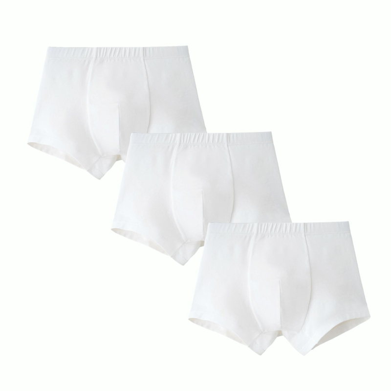 Chiloți boxeri pentru copii din bumbac, albi, unisex, clasă A, 3-8 ani