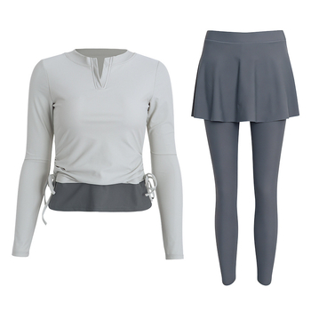 Costum de baie pentru scufundări femei, model 2026, croială conservatoare, acoperă burta, din două piese cu mâneci lungi și pantaloni lungi, protecție solară, pentru surfing și ape termale.
