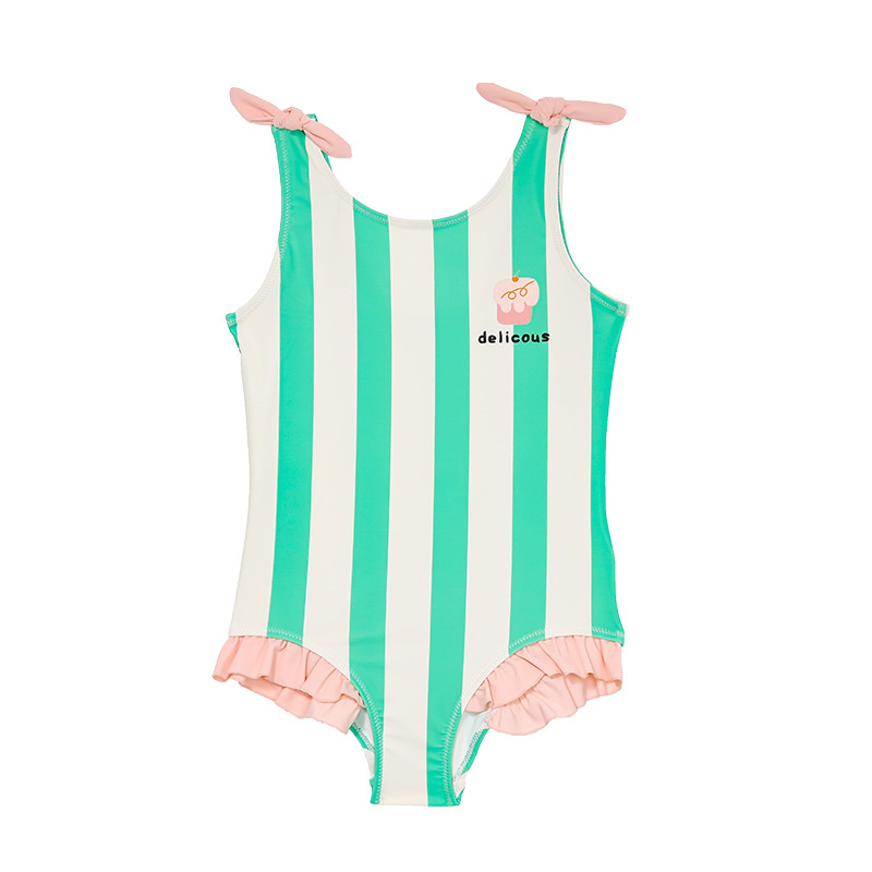 Costum de baie pentru fete, verde, uscare rapidă, dintr-o bucată, protecție UV, înot recreativ