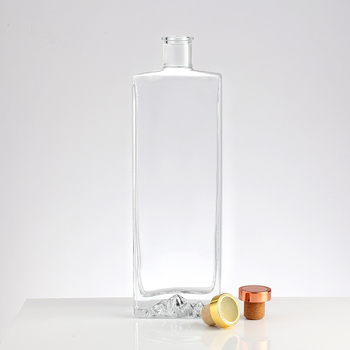 Vastagított kristályfehér üvegből készült üveg brandy és whiskey számára, 500 ml, lapos négyszögletes dekantáló