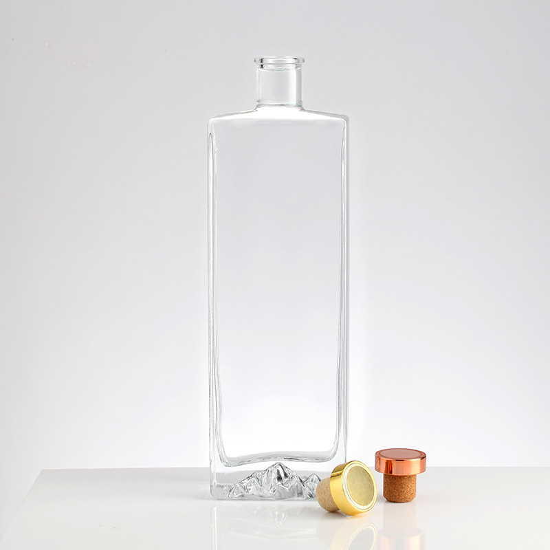 Vastagított kristályfehér üvegből készült üveg brandy és whiskey számára, 500 ml, lapos négyszögletes dekantáló