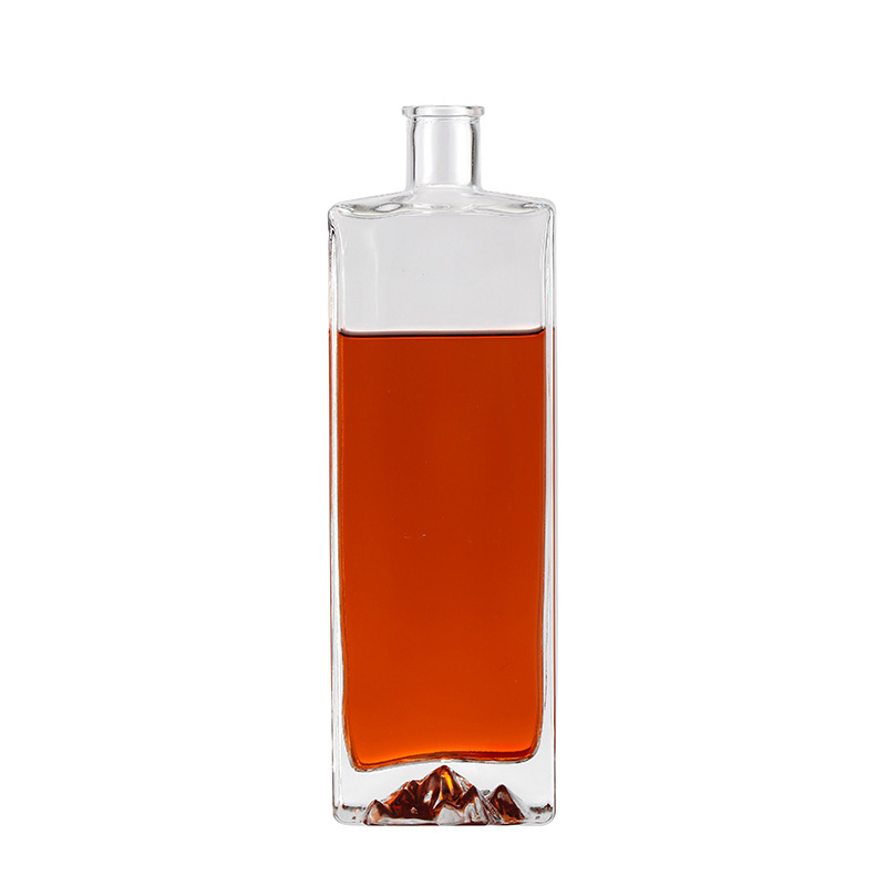 Vastagított kristályfehér üvegből készült üveg brandy és whiskey számára, 500 ml, lapos négyszögletes dekantáló