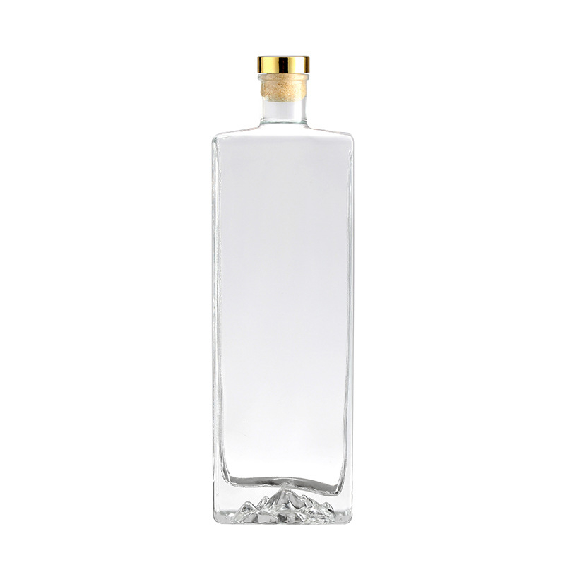 Vastagított kristályfehér üvegből készült üveg brandy és whiskey számára, 500 ml, lapos négyszögletes dekantáló