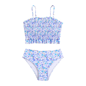 2026 Costum de baie pentru fete, două piese, imprimeu cu bretele